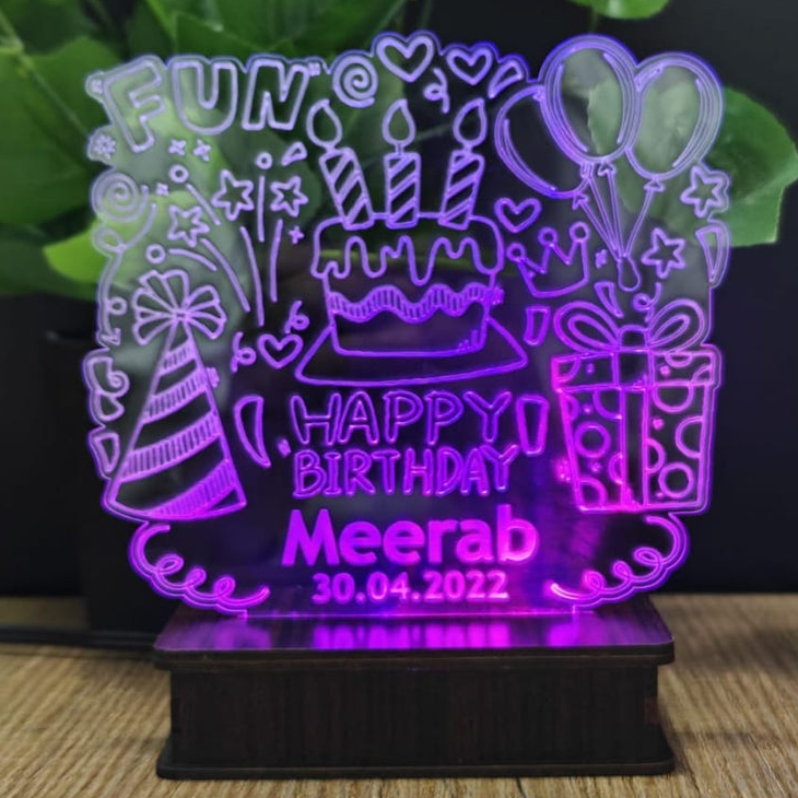 New Happy Birthday 3D Customized illusion Lamp