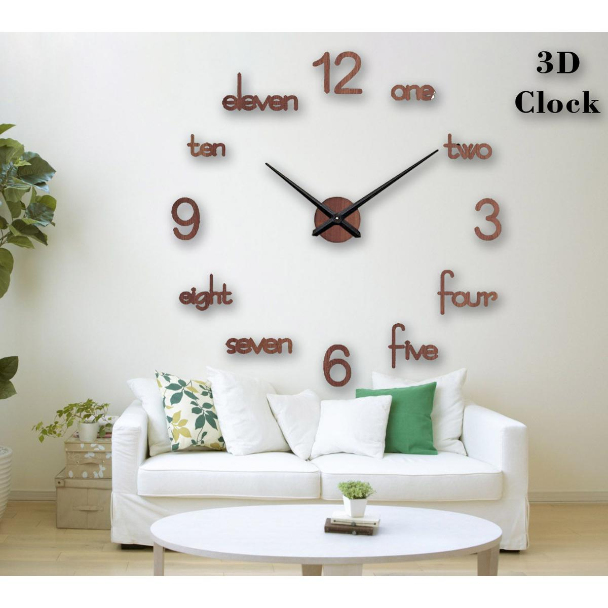 Wooden Numbers Wall Clock