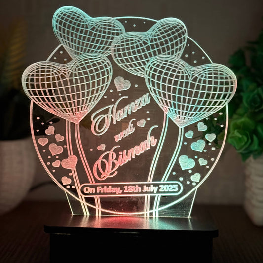 Heart Round Shaped Customized Lamp