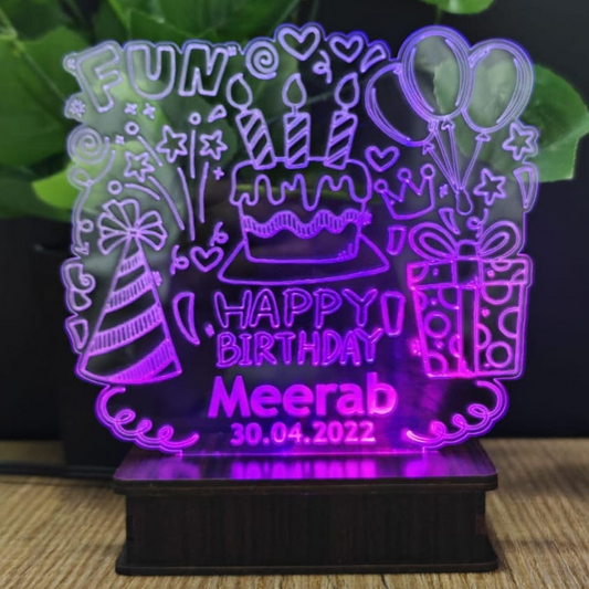 New Happy Birthday 3D Customized illusion Lamp
