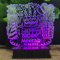 New Happy Birthday 3D Customized illusion Lamp