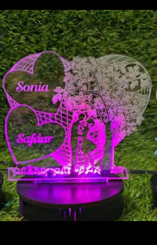 3d tree heart customized illusion lamp