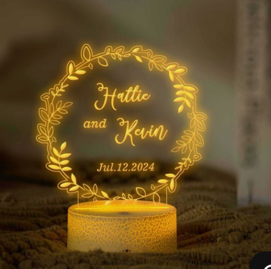3D Round Leaves Customized Illusion Lamp