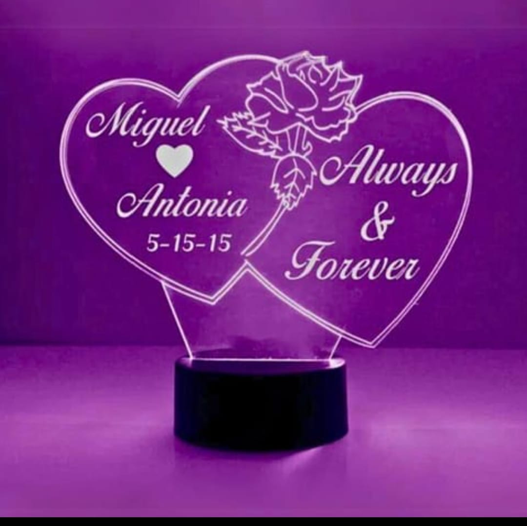 Heart Led Night 3D Customized illusion Lamp