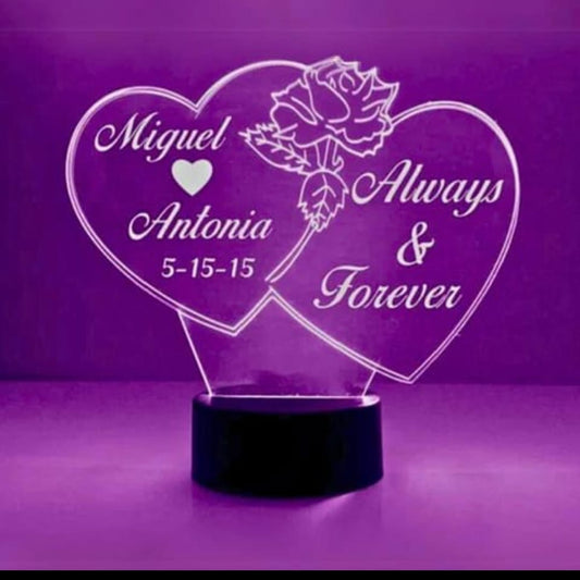 Heart Led Night 3D Customized illusion Lamp