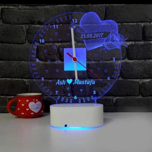 Clock 3D Customized illusion Lamp