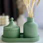 Oval Tray+Vase+ Striped Jar