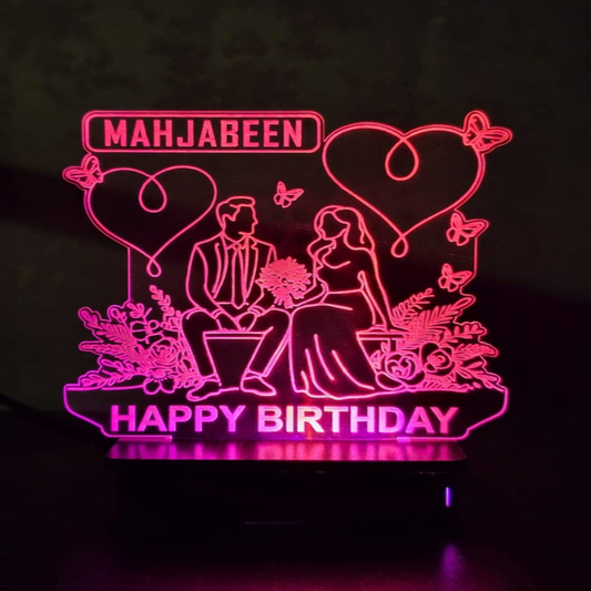 Couple Birthday 3D Customized illusion Lamp