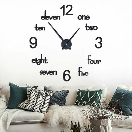 Wooden Numbers Wall Clock