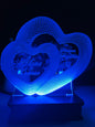3D Double Heart Customized illusion Lamp