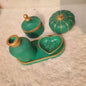 Oval Tray + Vase + Mini Heart Tray + Pumpkin + Striped Jar