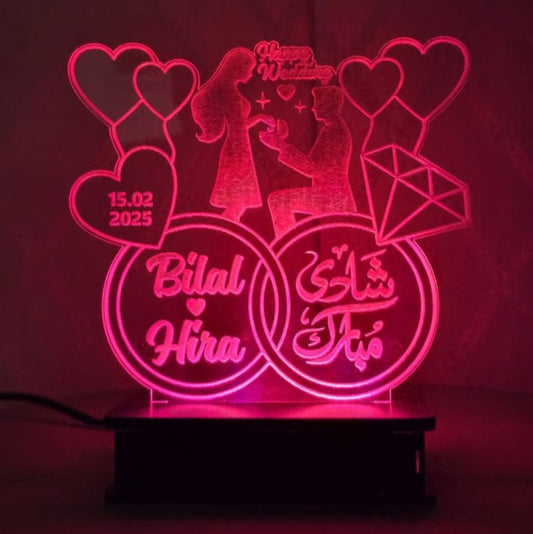 Shadi Mubarak Customised Lamp